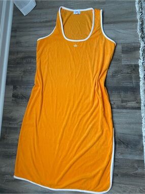 Juicy Couture Bright Orange terry cloth Tank Dress with White Trim